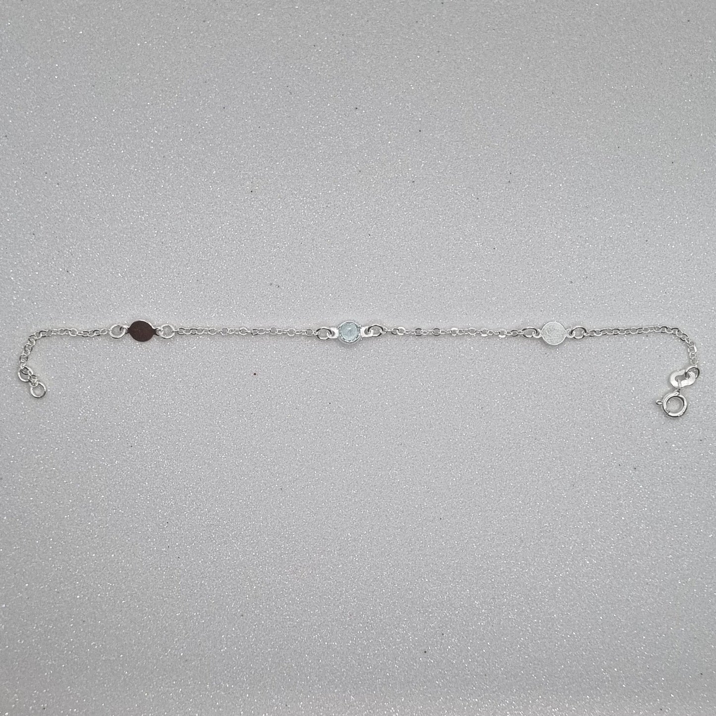 Pulseira Swarovski Círculo Azul Claro e Liso