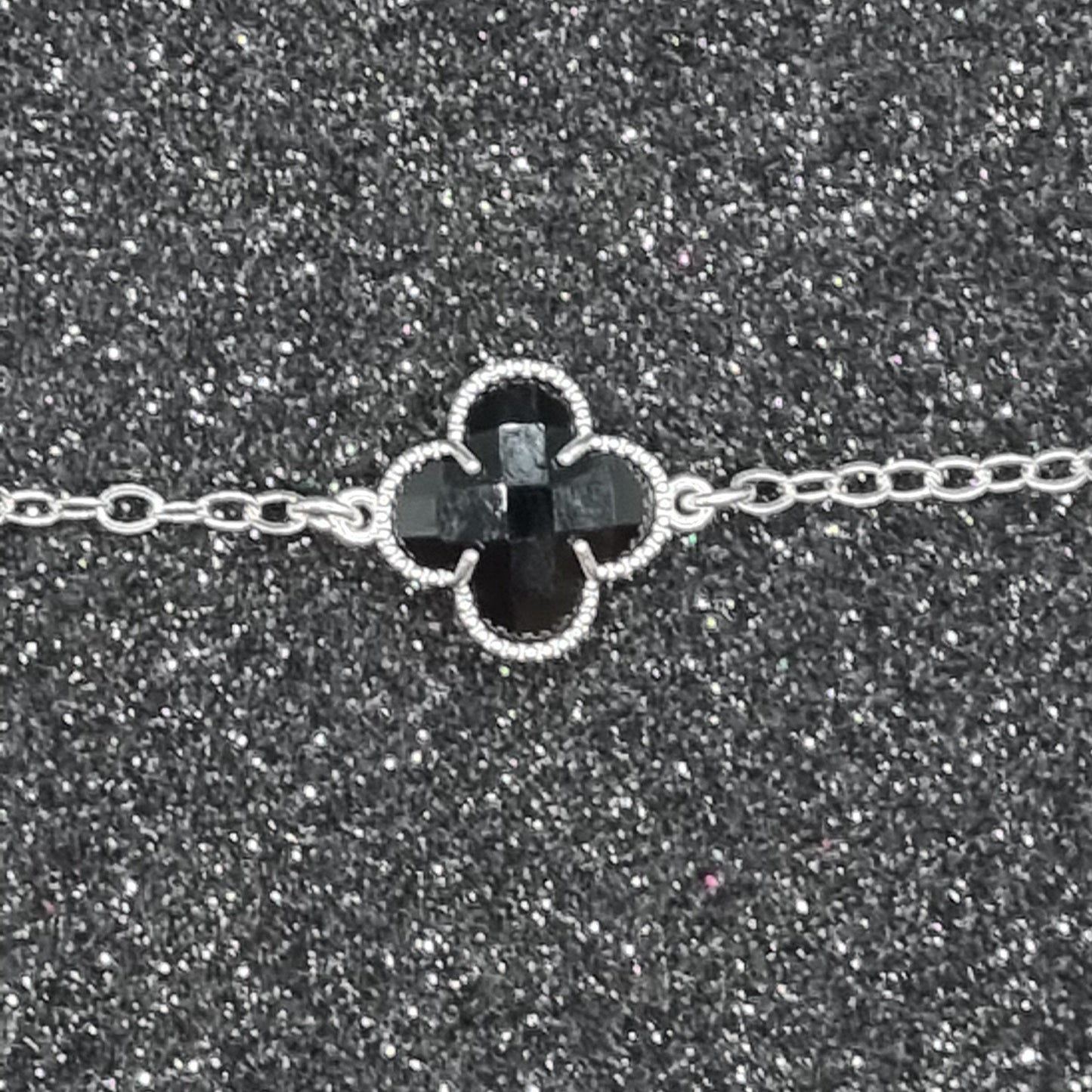 Onyx Clover Bracelet