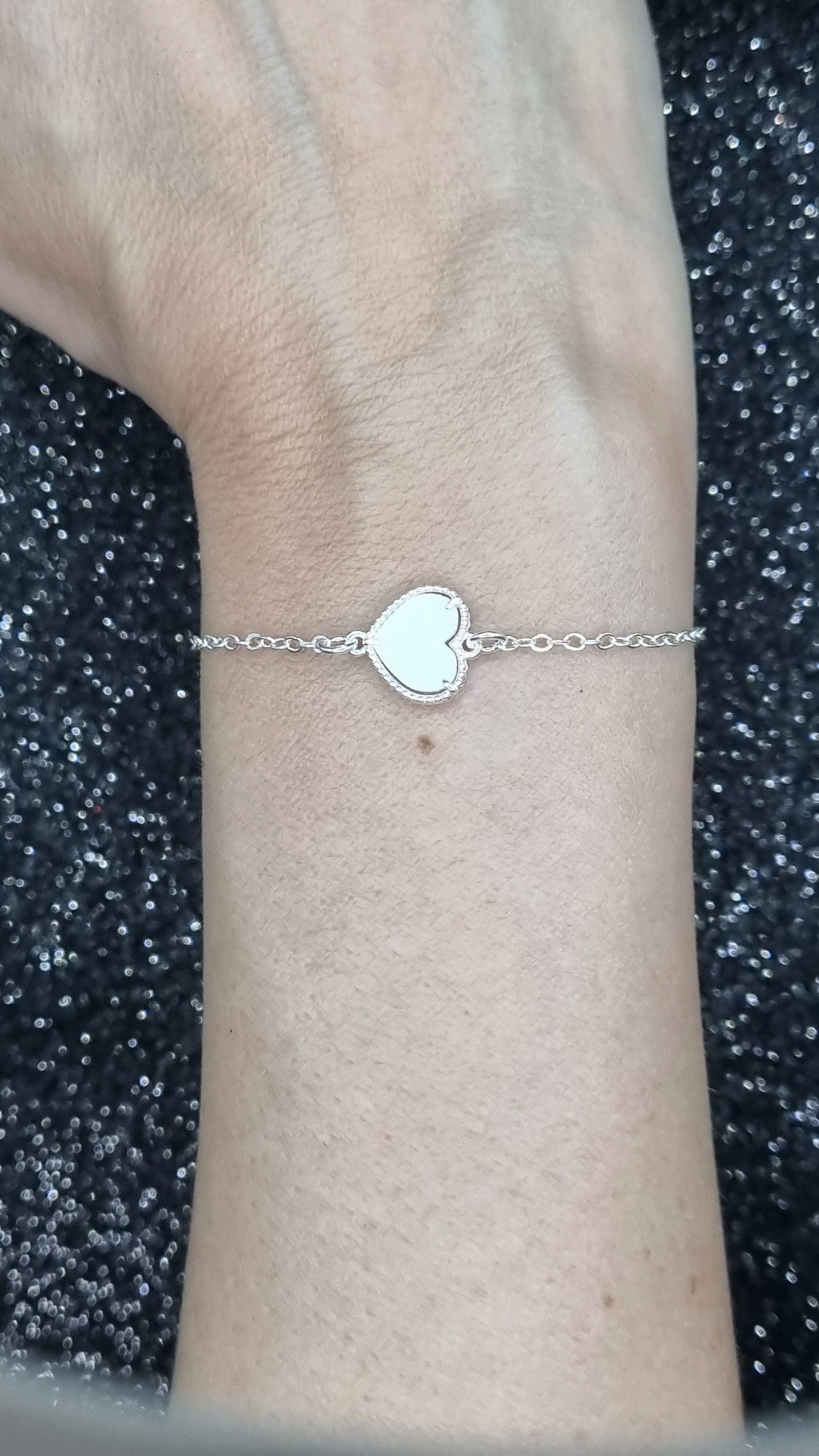 Mother of Pearl Heart Bracelet