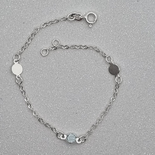 Swarovski Light Blue Circle and Plain Bracelet