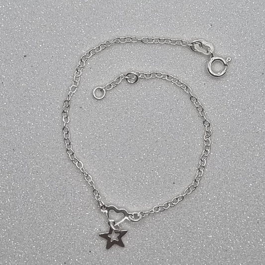 Hollow Heart and Star Bracelet